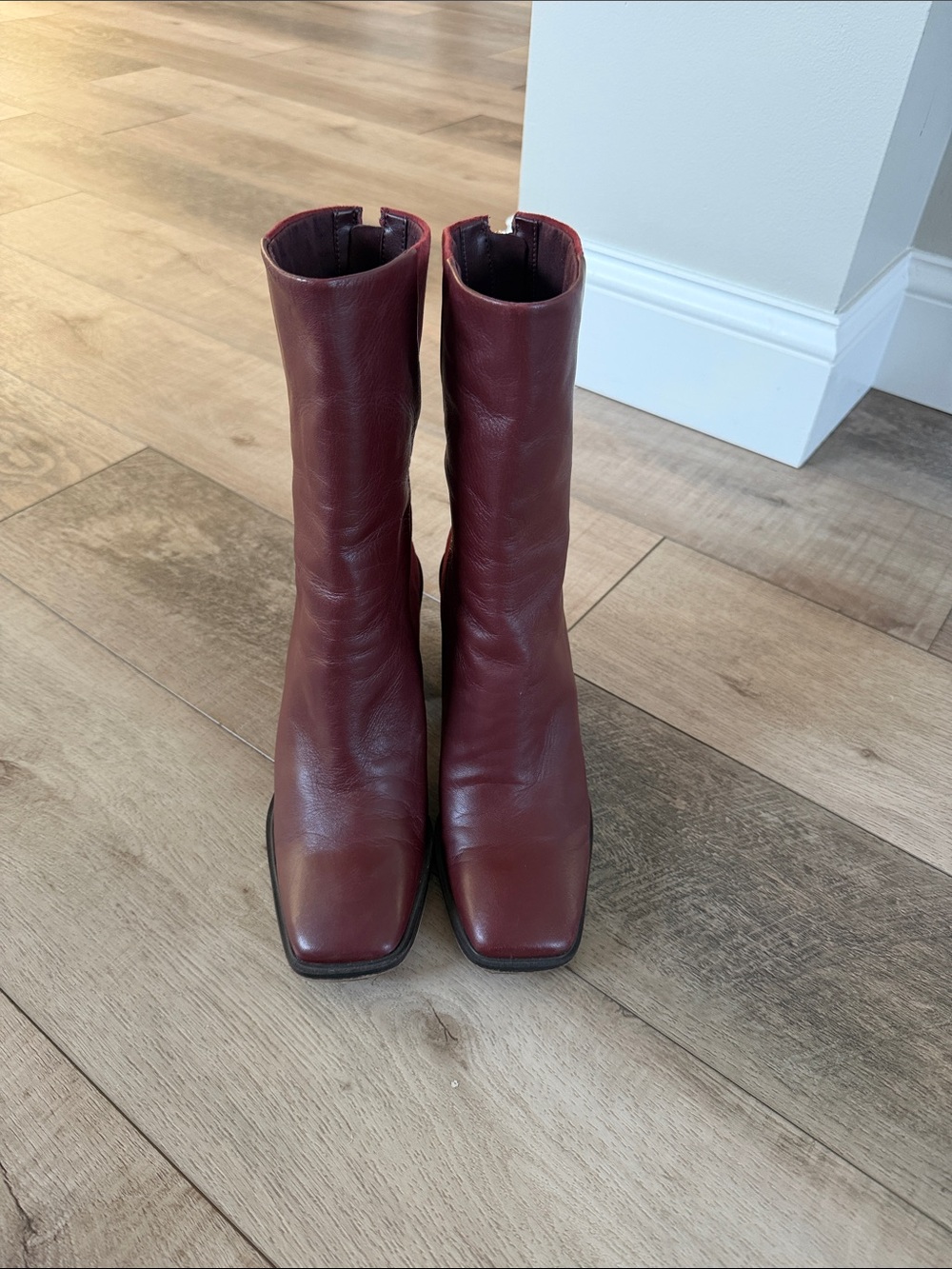 Franco sarto wine leather bootie